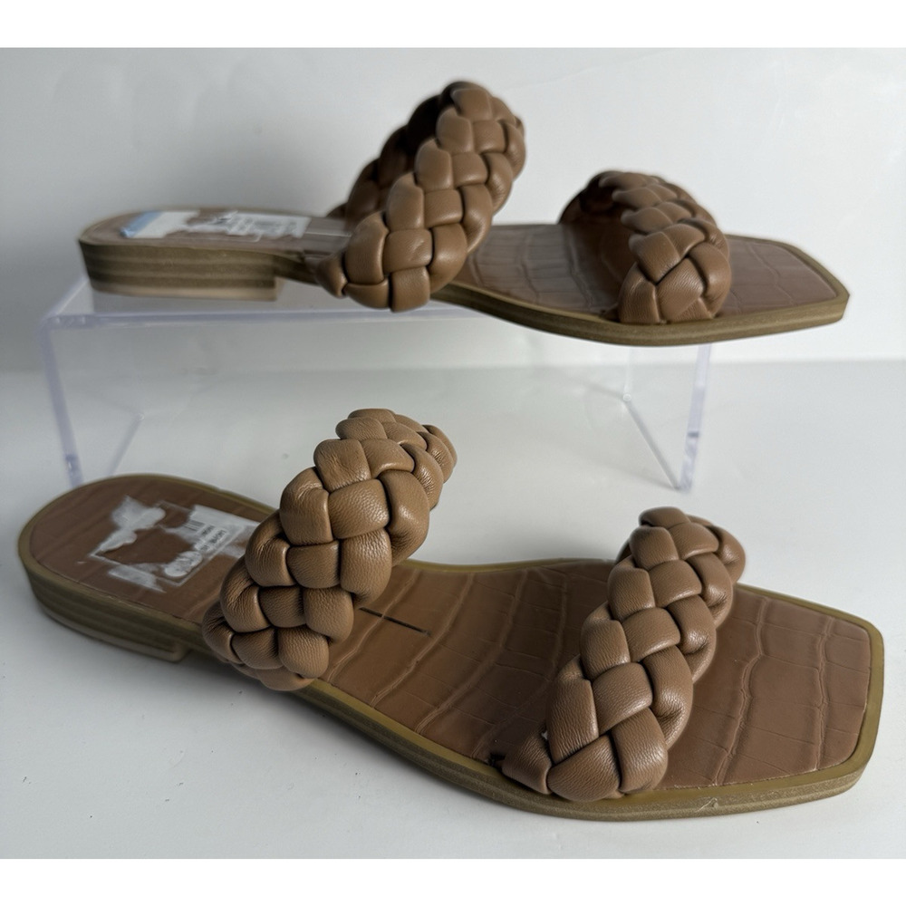 Dolce Vita Sandals Womens 6 Indy Caramel Stella Brown Braided‎ Slip On Shoes - Picture 2 of 6